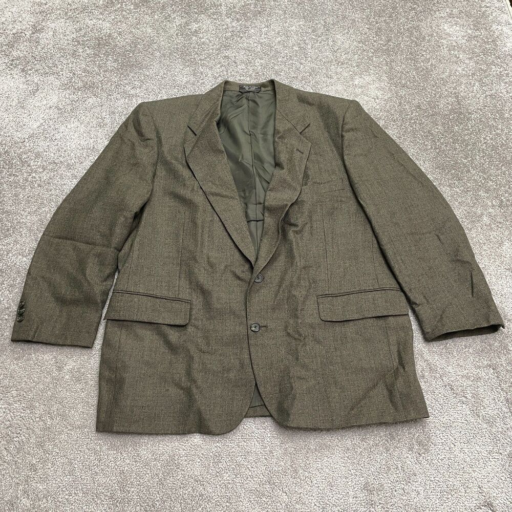 Today's Man 100% Wool Blazer Suit Jacket Mens 46R Brown Plaid Single Vented Work